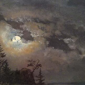 A Cloud & Landscape Study By Moonlight by Johan Christian Clausen Dahl