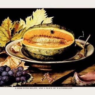 A Dish with Melons and a Slice of Watermelon by Giovanna Garzoni