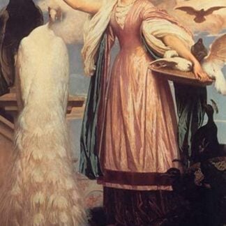 A Girl Feeding Peacocks by Frederick Leighton