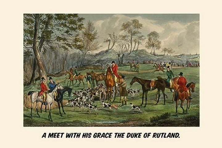 A Meet with his grace the Duke of Rutland by Henry Alken
