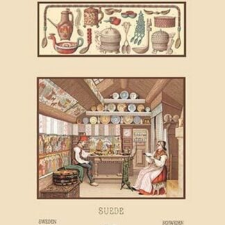 A Rustic Swedish Household by Auguste Racinet