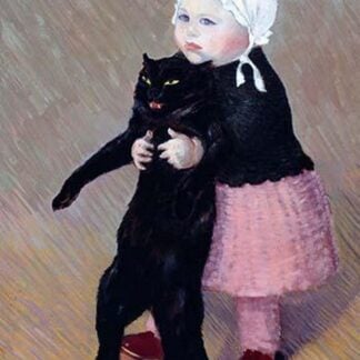 A Small Girl with a Cat by Theophile Alexandre Steinlen