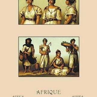 A Variety of African Costumes by Auguste Racinet