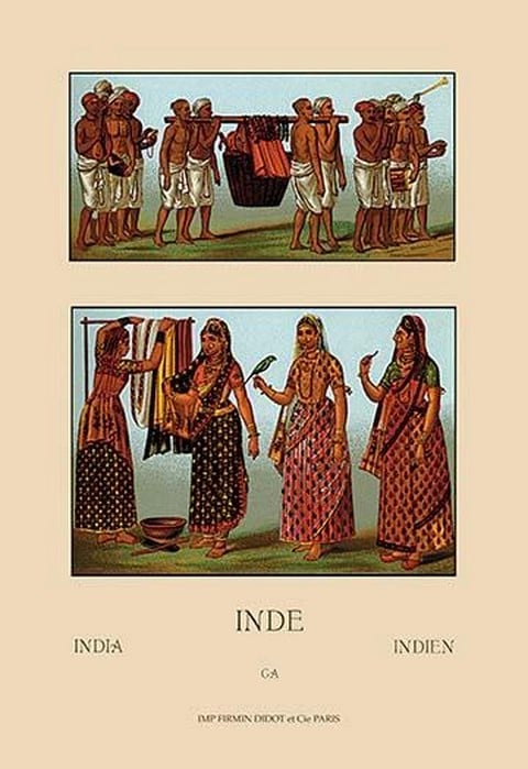 A Variety of Indian Ceremonial Garb by Auguste Racinet