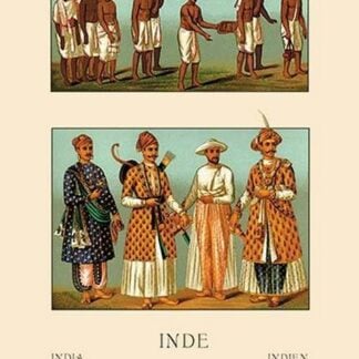 A Variety of Indian Ceremonial Garb by Auguste Racinet