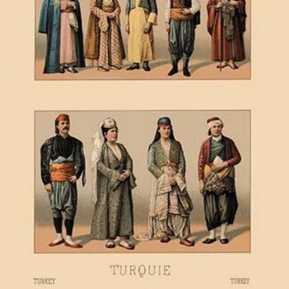 A Variety of Turkish Costumes by Auguste Racinet