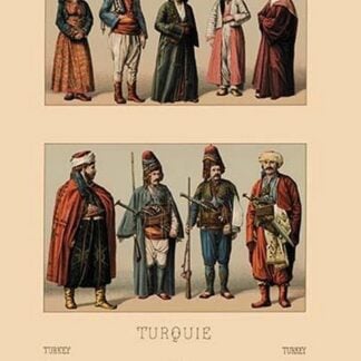 A Variety of Turkish Costumes by Auguste Racinet