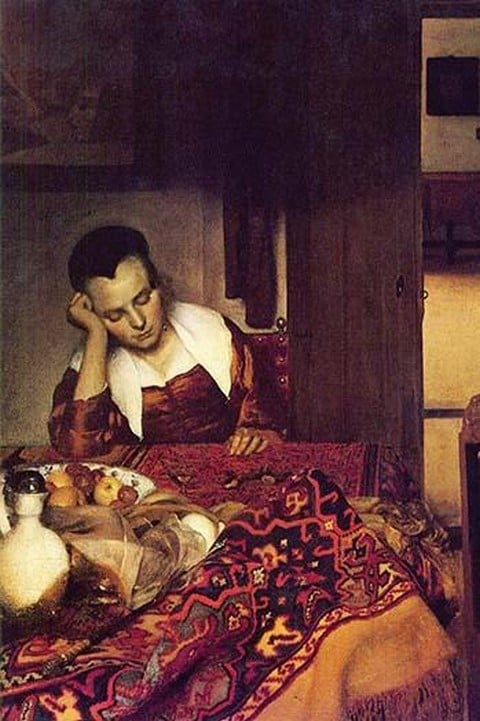 A Woman Asleep by Johannes Vermeer