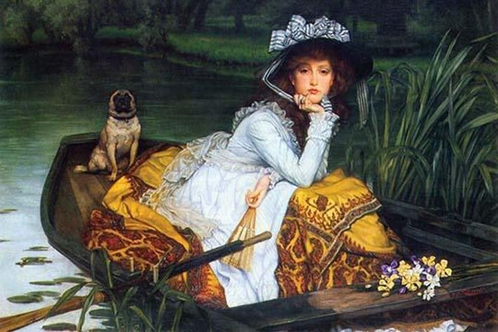 A Young Woman in a Boat by James Tissot