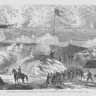 Admiral DuPont's Fleet opens fire on Fort Sumter by Frank Leslie