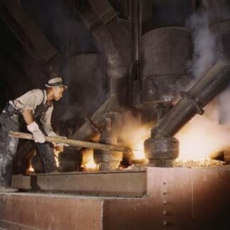 African American Working in a Smelting Plant