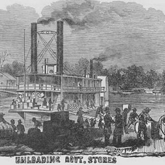 African Americans Longshoremen unloading government stores by Frank Leslie