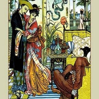 Aladdin Watches as Magician Dies by Walter Crane