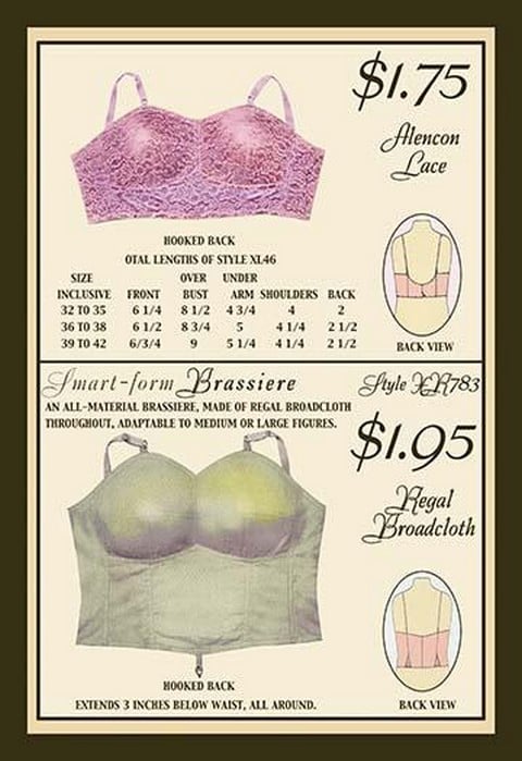 Alencon Lace and Regal Broadcloth Brassieres