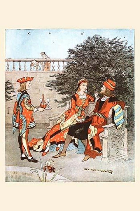 All on a summer's days she sat on a bench with the King by Randolph Caldecott