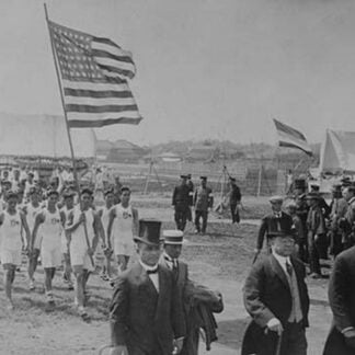 American & Filipino Athletes March Behind Japanese Dignitaries