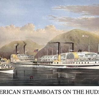 American Steamboats on the Hudson: passing the highlands by Currier & Ives