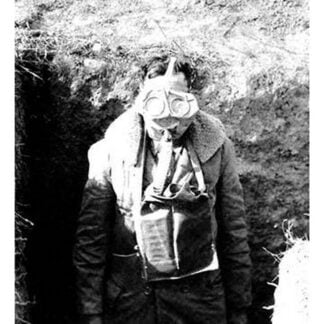 An American Soldier Wearing His Gas Mask