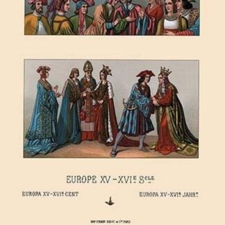 An Assortment of Fifteenth Century French Costumes by Auguste Racinet