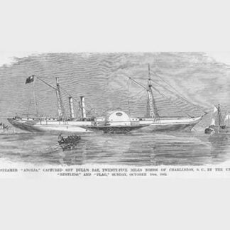 Anglo Confederate Steamer 'Anglia' captured off of Charleston by Frank Leslie