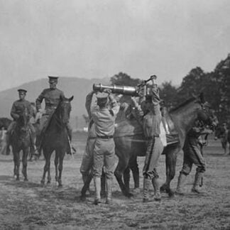 Army Cadets Lift Large Artillery Piece from a Horse