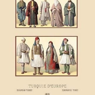 Assorted Fashions of European Turkey by Auguste Racinet