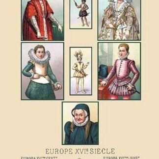 Assorted Portraits of Sixteenth Century Europeans by Auguste Racinet
