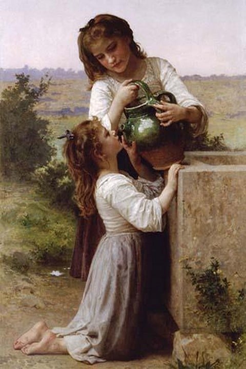 At the Fountain by William Bouguereau