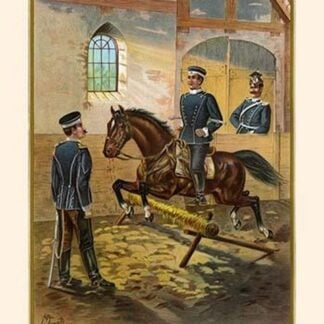 At the Riding Hall - Flying Jump 1st Royal Hanoverian Uhlans - 13th Regiment by G. Arnold