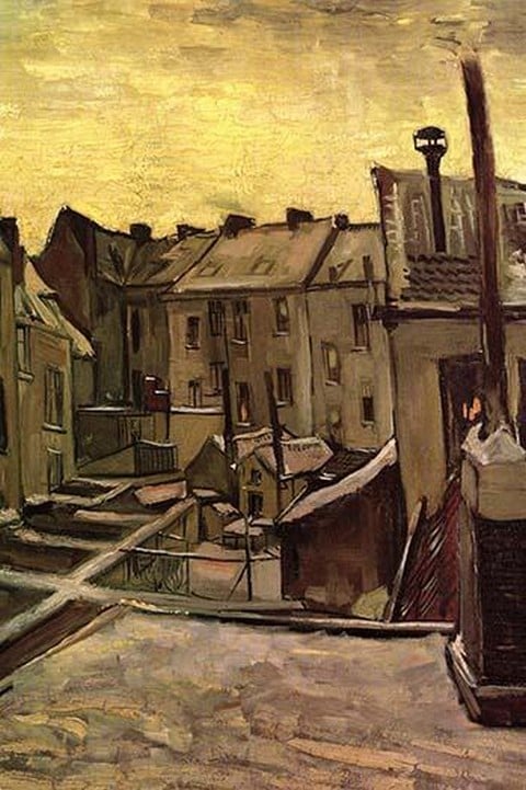 Backyards of Old Houses in Antwerp in the Snow by Vincent van Gogh