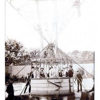 Balloon Expedition; Photographic representation of Men about to lift of in a basket turn of the century
