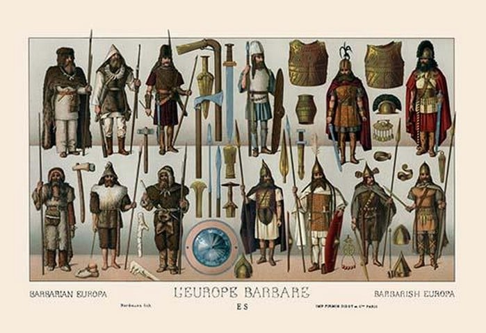 Barbarian Europe by Auguste Racinet