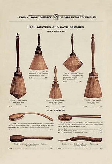 Barber's Neck Dusters and Bath Brushes