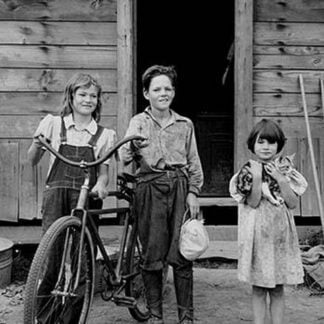 Beautiful Children with Bike and a Cat by Dorothea Lange