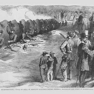 Berdan's riflemen sharpshooters in trench defenses in front of Washington by Frank Leslie