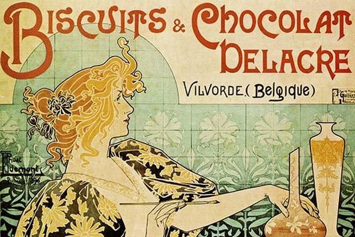 Biscuits & Chocolate Delcare by Alphonse Mucha