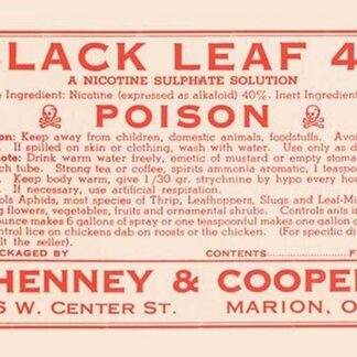 Black Leaf 40 Poison Bottle Label
