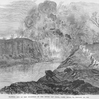 Blowing out the Bulkhead of Dutch Gap Canal by Frank Leslie