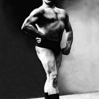 Bodybuilder's Shadowed Front and Partial Right Profile