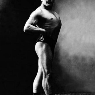 Bodybuilder's Shadowed Front and Right Profile