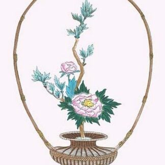 Botan (Peony) in a Handheld Basket by Josiah Conder #2
