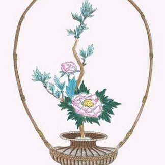 Botan (Peony) in a Handheld Basket by Josiah Conder