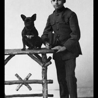 Boy with French Bulldog
