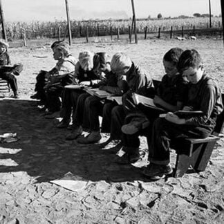 Boys Read School Books by Dorothea Lange