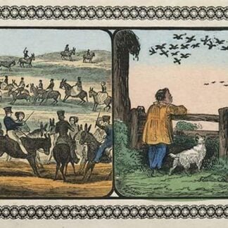 Boys stand by fence watching a flight of birds & Other Children takes rides on mules by Charles Butler