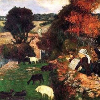 Breton Shepherds by Paul Gauguin