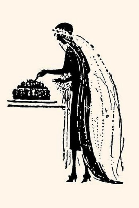 Bride Cuts Her Wedding Cake by Maxfield Parrish