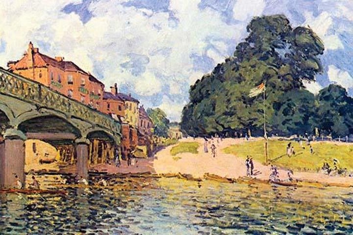 Bridge on Hampton Court by Alfred Sisley