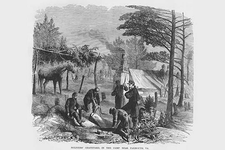 Burial of Dead Comrades by Frank Leslie