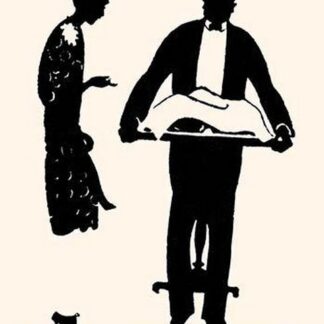 Butler Holding a Tray Takes Instruction from the Lady of the Home by Maxfield Parrish